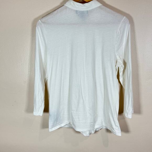 Lauren Ralph Lauren Womens Cotton Blouse Button Down Ruffle Preppy Academia L - Picture 5 of 5